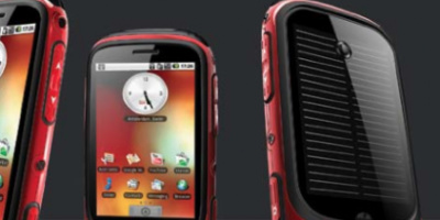 Android-operated mobile phone recharges via its own photovoltaic cells