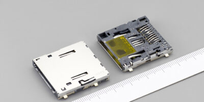 Combination connector is compatible with SD, MMC, MS Duo and MS PRO-HG Duo