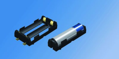 Low profile PCB holders for 18650 lithium-ion batteries