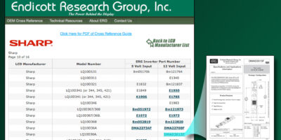 Updated online cross-reference guides spotlight power solutions for backlighting OEM LCD panels