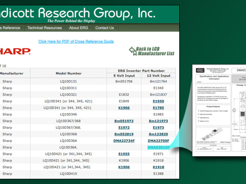Updated online cross-reference guides spotlight power solutions for backlighting OEM LCD panels