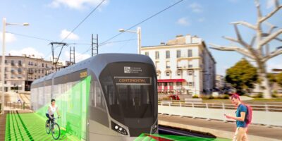 Head-up display transferred from car to tram