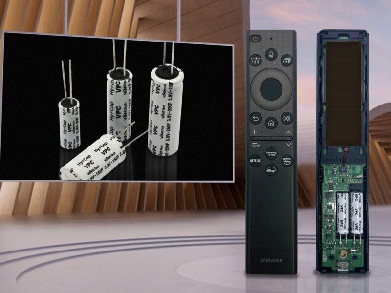Pulse hybrid capacitors replace batteries in TV remote