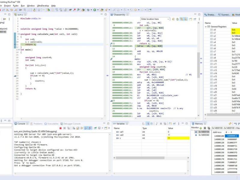 Ashling tools for RISC-V space processor