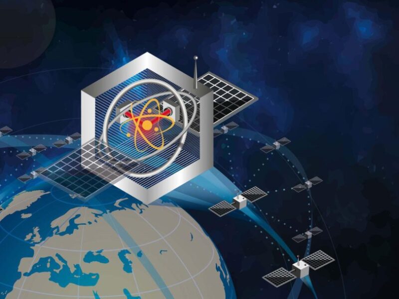Quantum gyroscope for satellite stability
