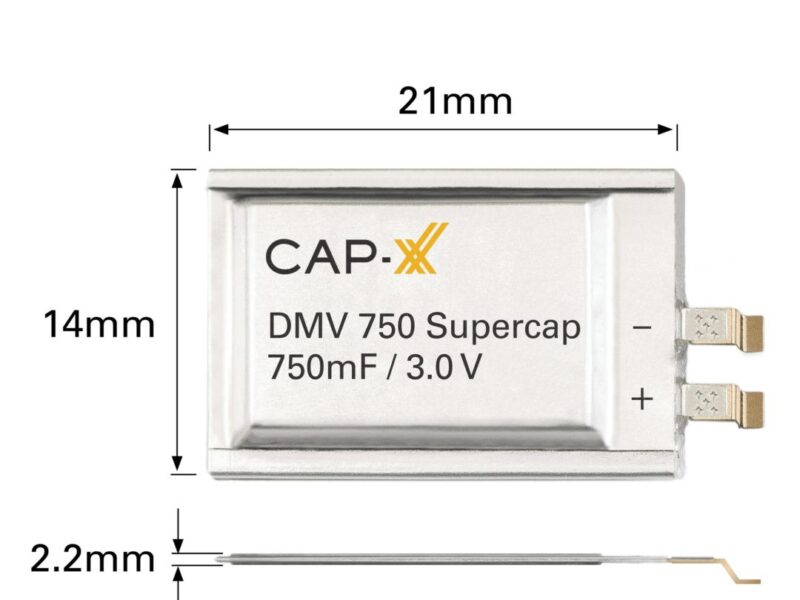 2.2mm thin prismatic supercapacitor for the IoT
