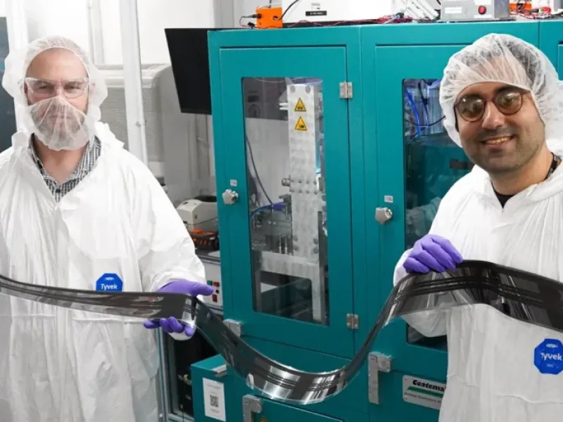 Carbon electrode for roll-to-roll perovskite solar cell manufacturing