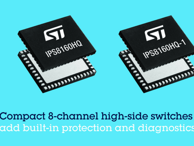 Octal high-side switches feature protection and diagnostics