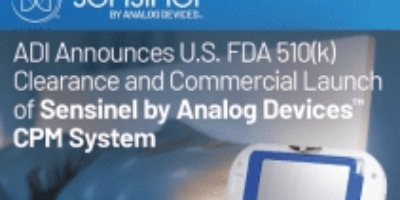 Analog Devices annonce le lancement commercial de son système de gestion cardiopulmonaire Sensinel