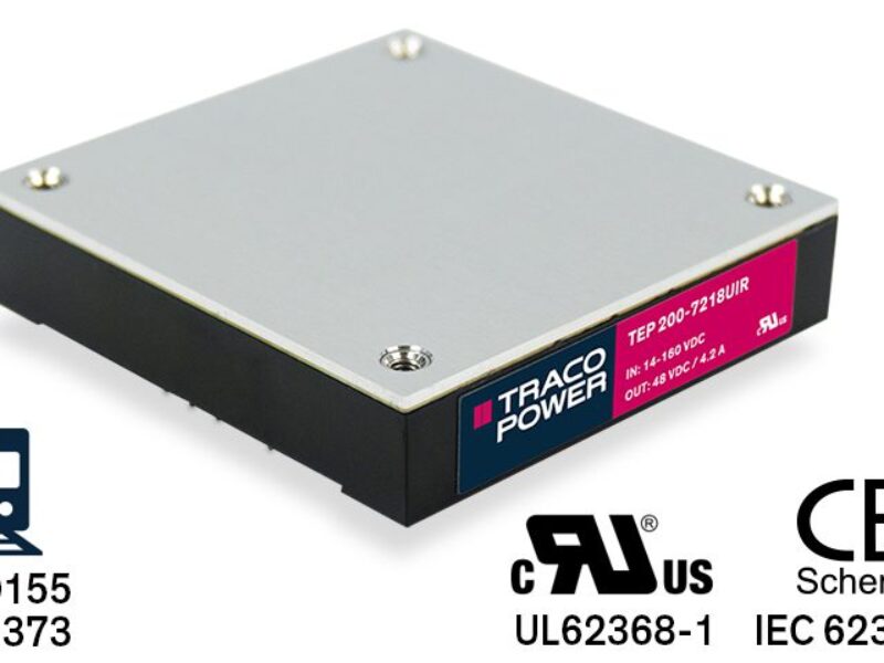 TEP 150UIR & TEP 200UIR Series<br> New 150W & 200W 12:1 ultra-wide input voltage range DC/DC converters