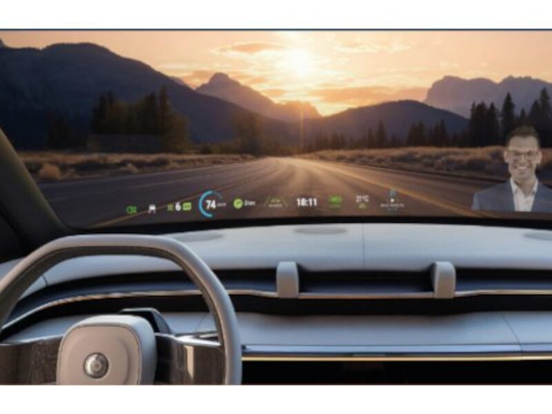 Multiple independent holograms form a windshield HUD