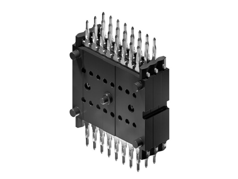 Stackable multi-row board-to-board connectors are solderless