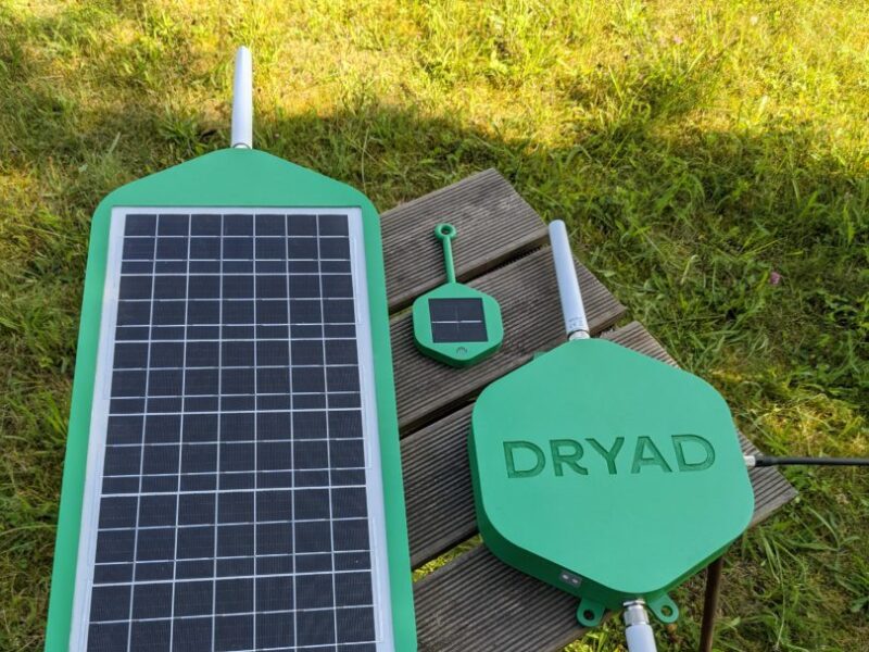 Satellite connection for solar-powered forest wildfire sensor network