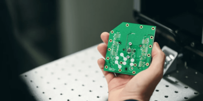 Puce quantique à ions piégés sans laser