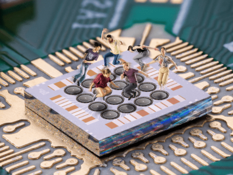 Les qubits de spin font du trampoline