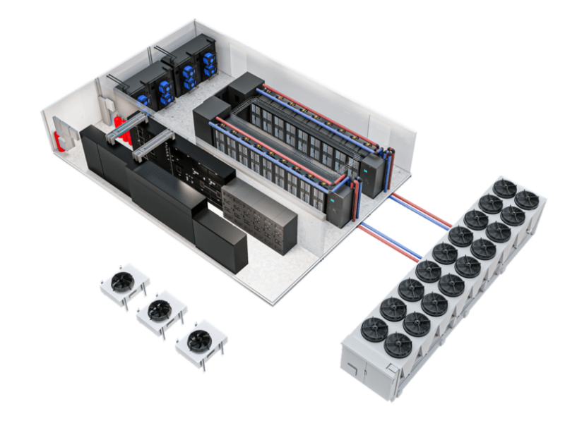 Solution de data center modulaire préfabriqué haute densité pour le déploiement mondial du Calcul IA