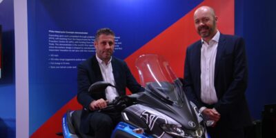 Aerodynamic battery for electric motorcycle