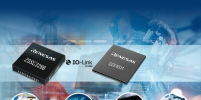 IO-Link four-channel master IC and sensor signal conditioner
