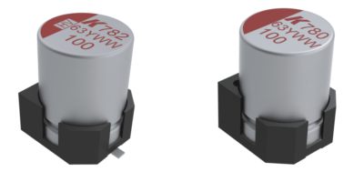 Condensateurs hybrides polymère à capacité de courant d’ondulation élevée et une ESR