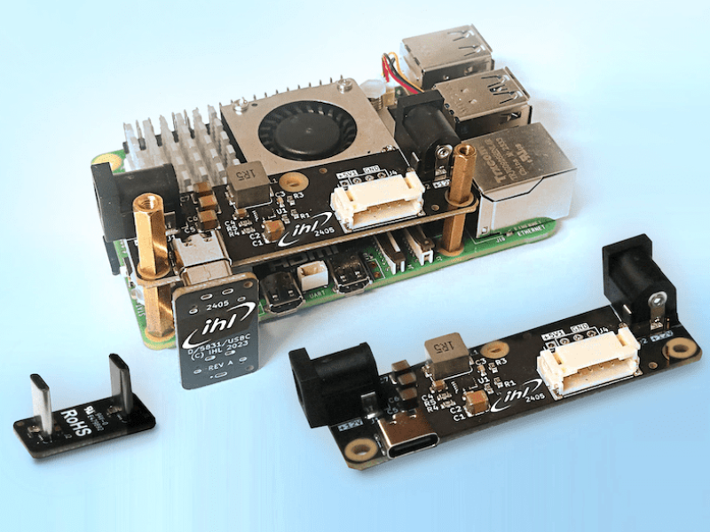 Boards consolidate Raspberry Pi 5 power supplies