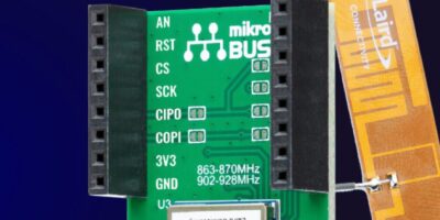 Low power 915MHz LoraWAN Click board for IoT