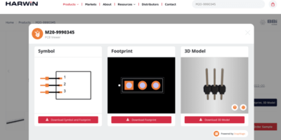 SnapMagic adds 3500 Harwin connector models