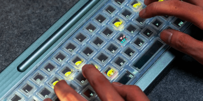 Keyboard that doubles as a second monitor