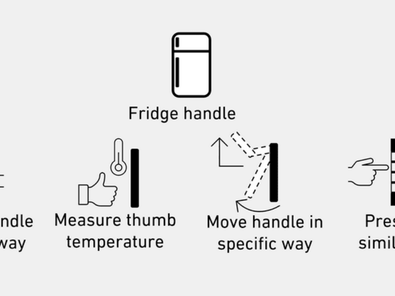 Logging in with the fridge handle