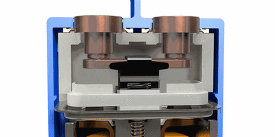High voltage DC contactor integrates mirror contact