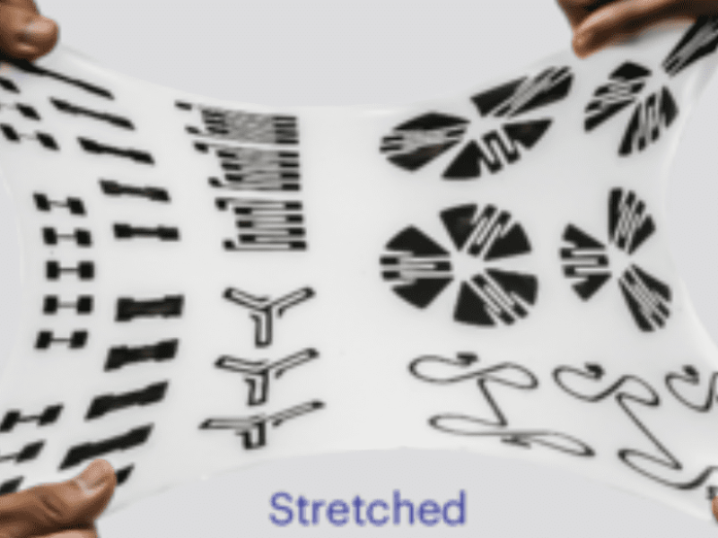 Video shows particle engulfment to create soft electronics