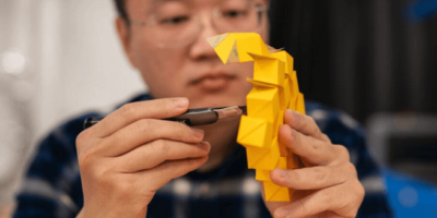 ‘Cut & Fold’ a single sheet of paper to metamaterial