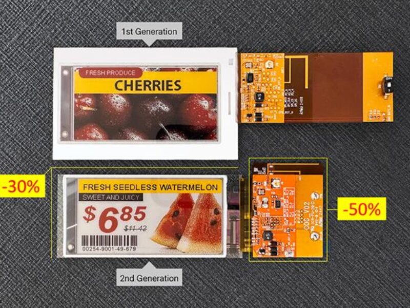 RF chip on glass for electronic shelf label reference design