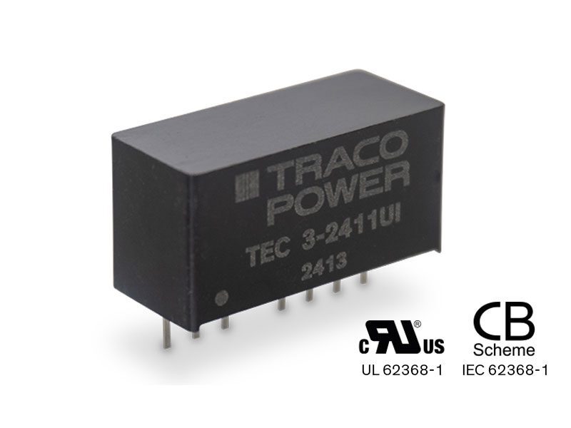 TEC 3UI series – New generation of compact 3 watt DC/DC converters with an ultra-wide 8:1 input range