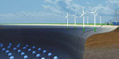 Submarine Concrete Spheres as Batteries