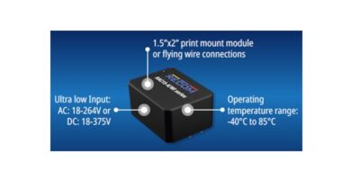 Modules d&rsquo;alimentation CA/CC de 15 W offrant la plus large plage d&rsquo;entrée du marché