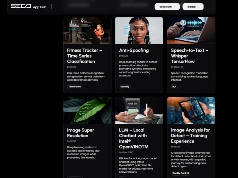 SECO ajoute des applications d&rsquo;IA edge à son hub
