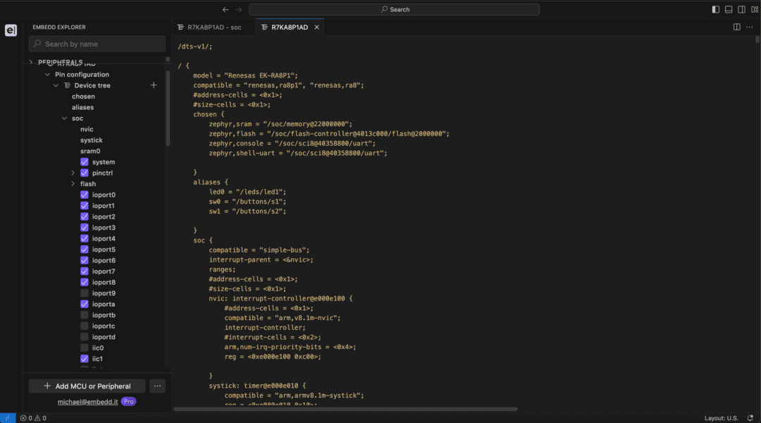 Embedd’s MCU Configurator