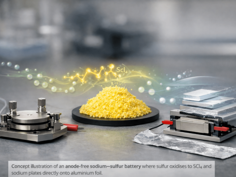 Sodium-sulphur battery turns sulfur into electron donor