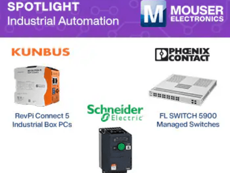 Mouser renforce son offre en automatisation industrielle avec de nouvelles solutions de réseau, de motion control et de sécurité