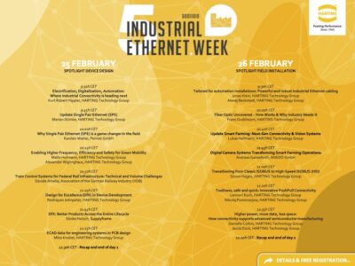 HARTING lance la nouvelle Semaine de l’Ethernet Industriel 2026 avec deux journées dédiées à l’innovation