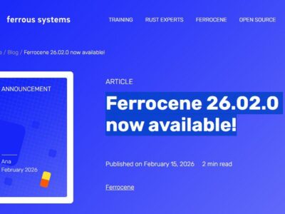 Ferrocene 26.02.0 adds automotive core certification