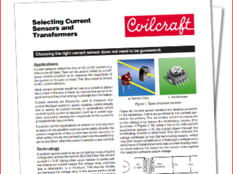 A Guide to Selecting Current Sensors and Transformers