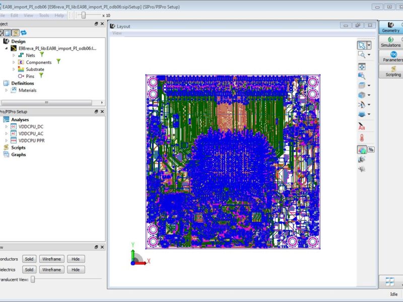 L’analyse électromagnétique de l’intégrité de puissance pour les cartes à circuits imprimés au moyen de la méthode des éléments finis (FEM)