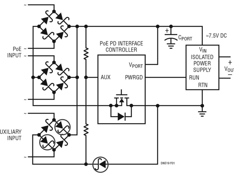 Des redresseurs à ponts actifs réduisent la dissipation thermique au sein des caméras de surveillance alimentées par PoE