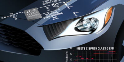 Un pilote de DEL synchrone à faibles perturbations électromagnétiques doté de commutateurs intégrés et d&rsquo;une fonctionnalité de gradation de lumière PWM interne