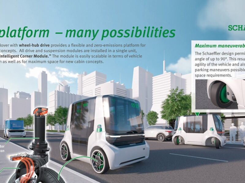 Vehicle concept combines wheel hub drive with 90-degree steering