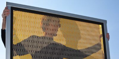 World’s largest screen-printed dye solar cell module aimed at building façades