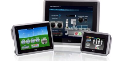 Touch-panel human machine interface in robust aluminium case