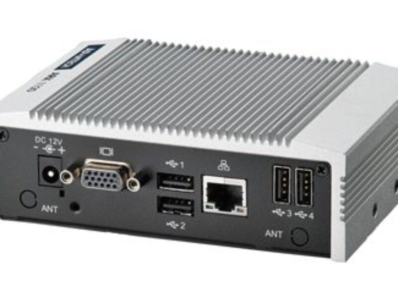 Small fanless embedded box PC features Intel Atom N455 processor