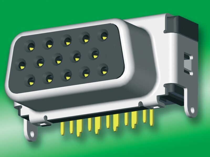 15-position female HD D-sub connectors measure 20.6×10.90mm